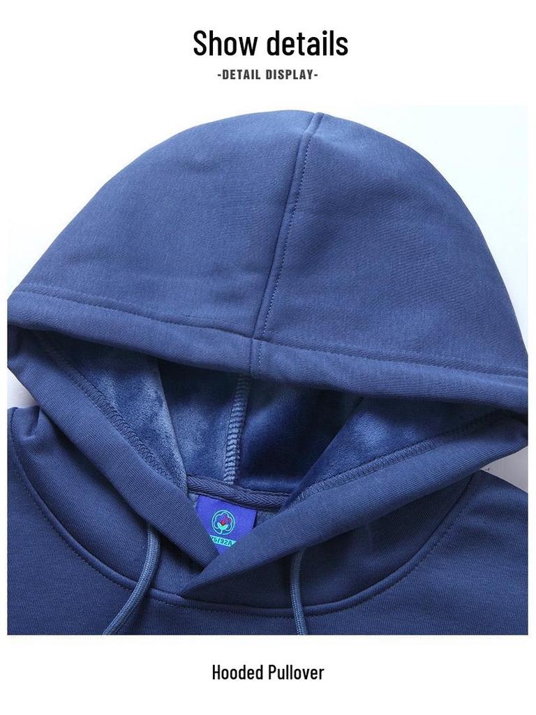 Men's Thickened Velvet Hoodie - Heavyweight Autumn/Winter Style, Warm Youth Trend, Couple Jacket