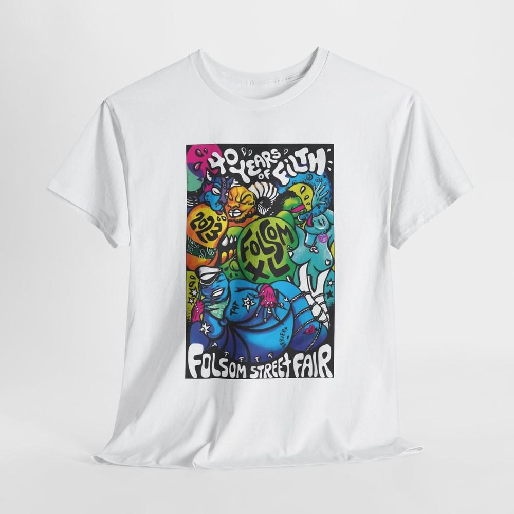 

40th Folsom Street Fair 2023 Unisex Heavy Cotton T-shirt Tee Graphic T-shirt Tee, Festival Shirt 3XL