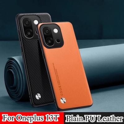 Für Oneplus 13T 13s Hülle Schlichtes PU-Leder Silikon Rückseite für Oneplus 13 T 13R 12R ACE 5 Pro Stoßfester Schutz Hart Bumper