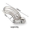 Male Metal Chastity Lock, Sissy Silver Chastity Cage, 6 Positions Adjustable Abstinence Chastity Device, Adult Erotic Products