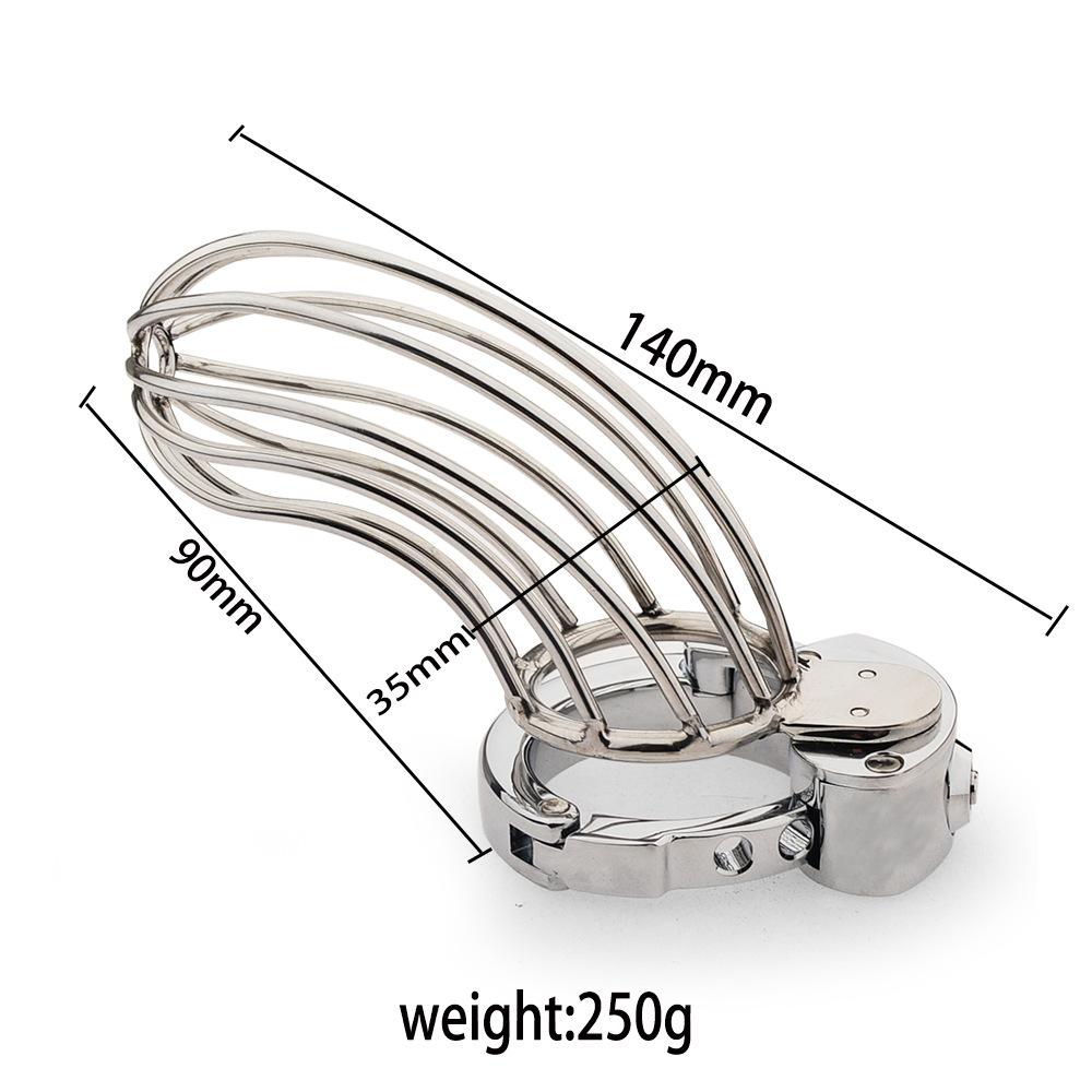 Male Metal Chastity Lock, Sissy Silver Chastity Cage, 6 Positions Adjustable Abstinence Chastity Device, Adult Erotic Products
