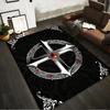 "Black Carpet with Silver Cross Design and Red Gem Accents" Suitable for Use As an Anti-slip for Living Room Bedroom Sofas