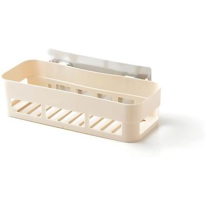Selbstklebender Duschkorb aus Kunststoff zur Wandmontage, Aufbewahrungsregal, Organizer für Badezimmer zu Hause (beige)