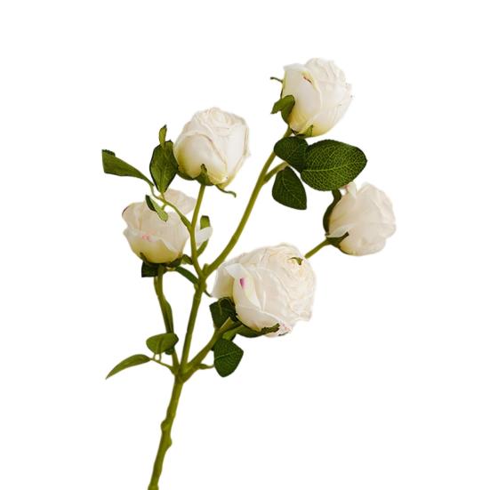 

Искусственные розы, не поливающиеся, привлекательные, не выцветающие, красивые розы с 5 головками, цветок из искусственного шелка для свадьбы белый