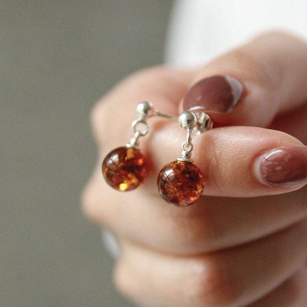 Pumpkin Gem Mobile Silver Earrings Be0700_P404115753