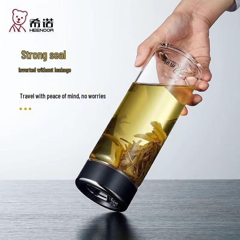 HEENOOR XN-6069 Single Layer Glass Tea Cup with Filter