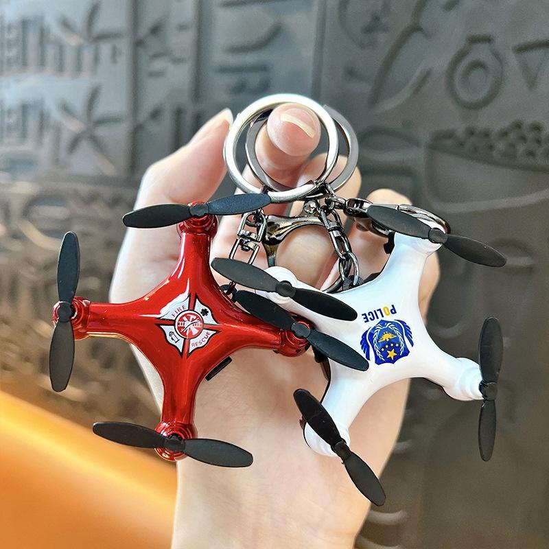 Cartoon Mini Small Unmanned Aerial Toy Model Keychain Pendant Creative Fun Car Students Schoolbag Decor Pendant Kids Gift