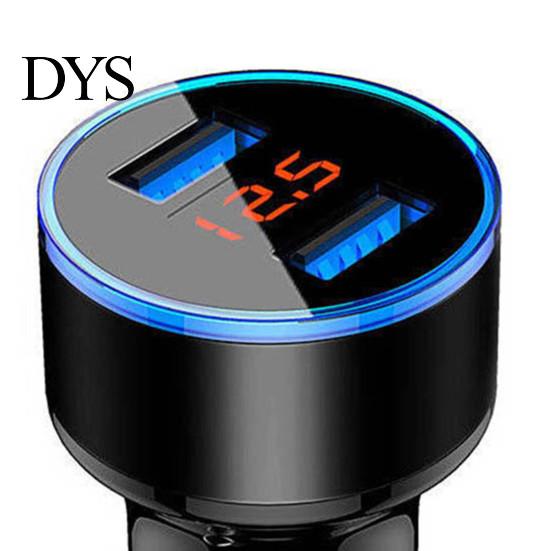 Auto Phone Charger LTP Car Fast Charging Plug Play LED Digital Display Dual USB Smart Adapter for MP3