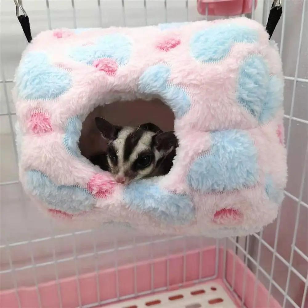 For Pet Supplies Hanging Bird Nest Plush Squirrel Beds Hamster Cage Pet Hammock Pet Sleeping Bag