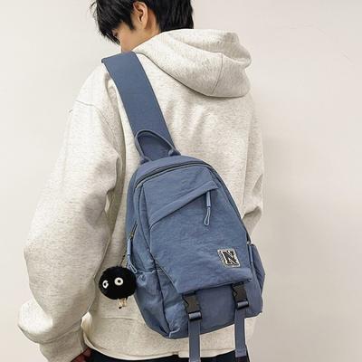 Mochila escolar moderna e versátil nova bolsa mensageiro leve e simples bolsa de peito ciclismo ombro esportiva pasta