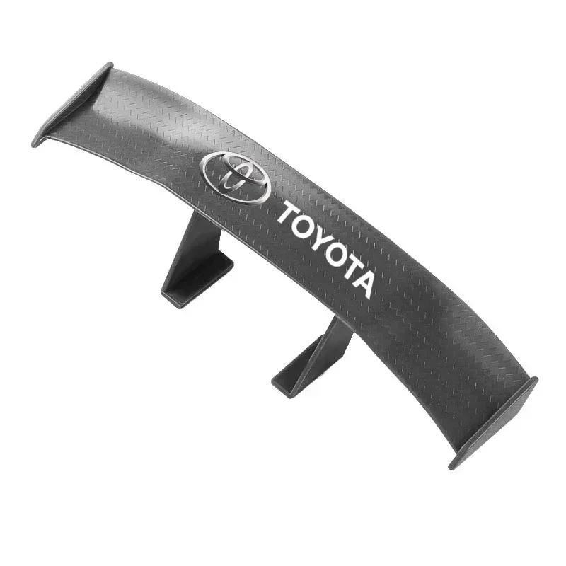 1Pcs Carbon Fiber Car Mini Rear Spoiler Mini Small Wing Model Decoration For Toyota TRD RAV4 Avensis Yaris Levin Reiz Crown Vios