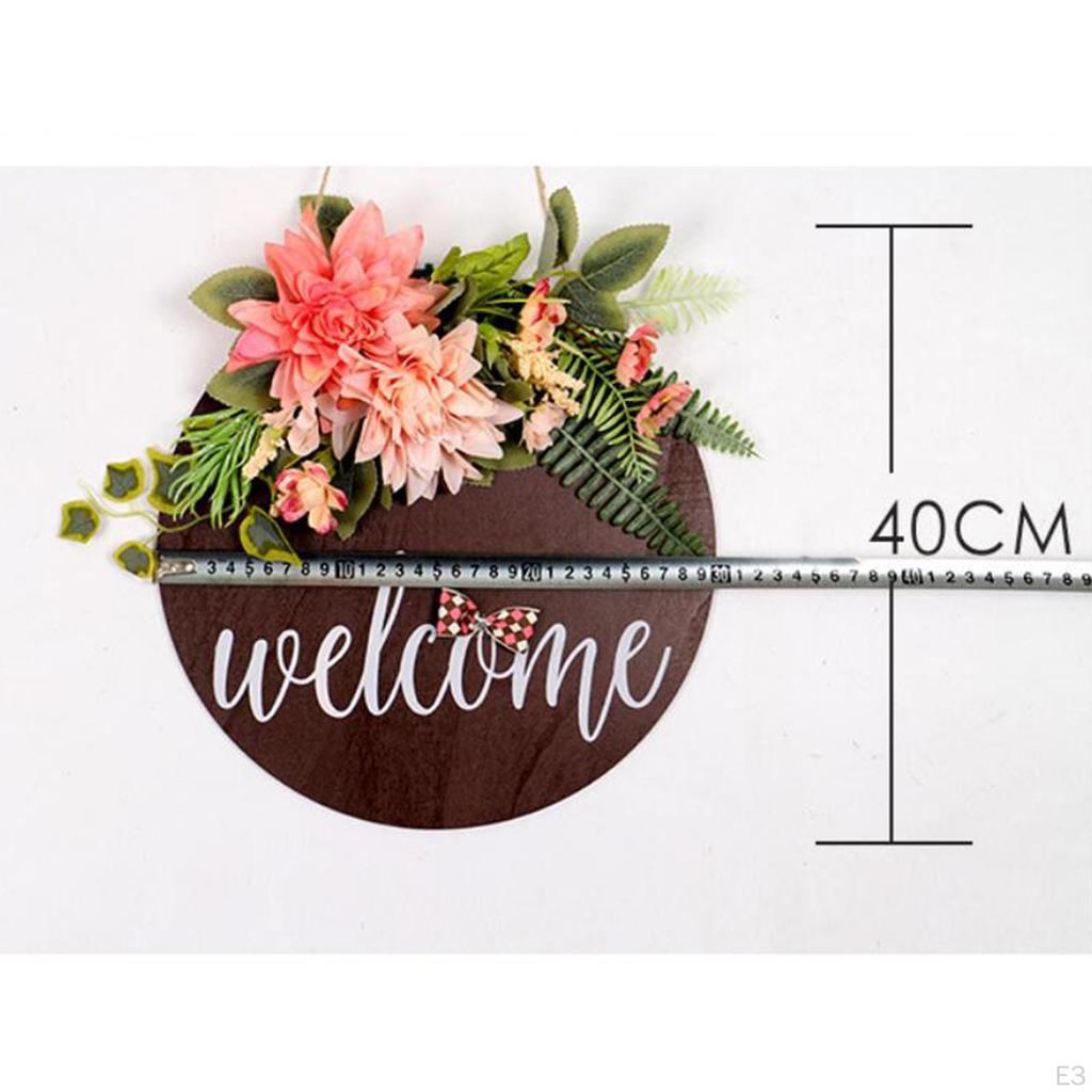 Welcome Door Sign Plaque Garland Wreath Ornament Holiday Porch Festive Decoration