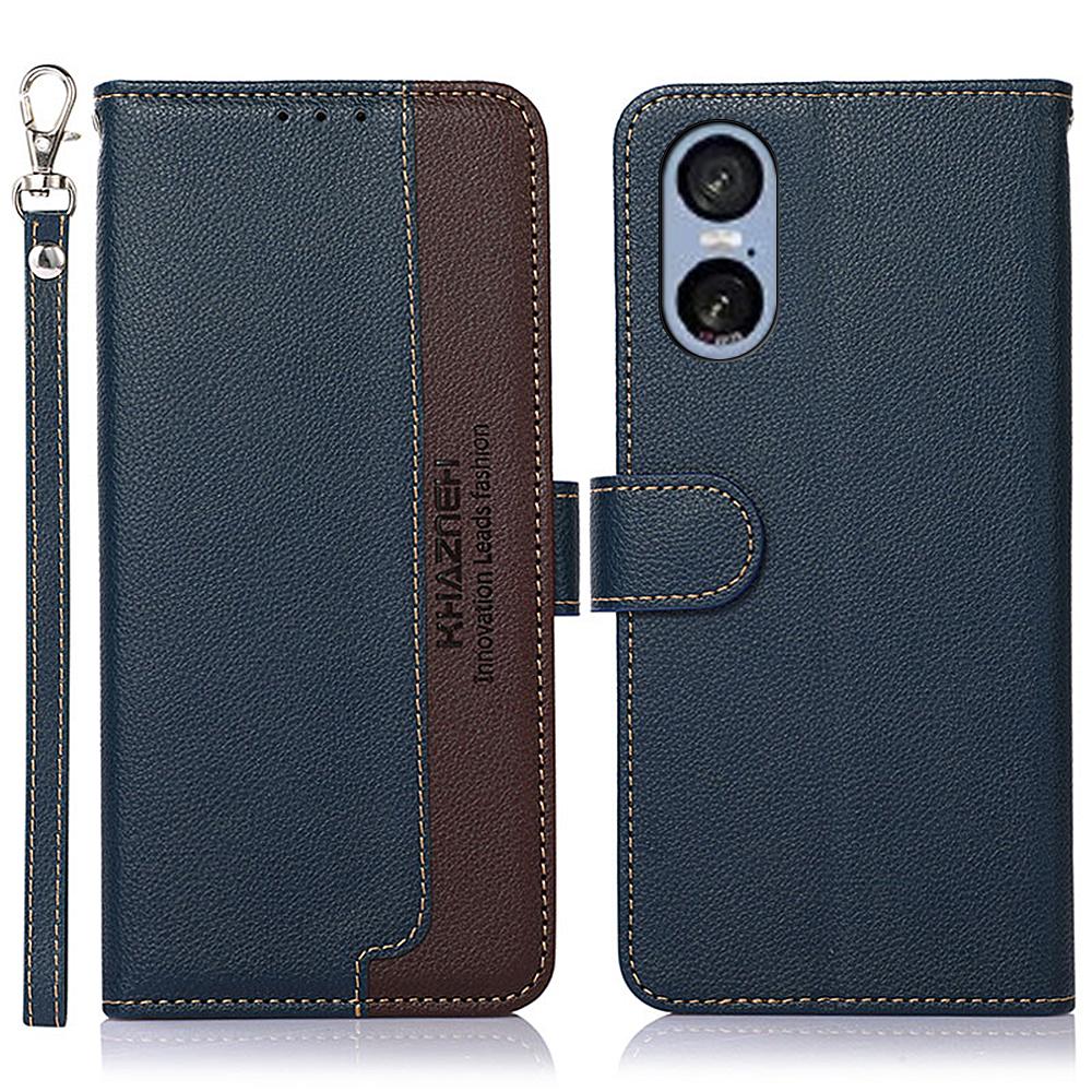 

For Sony Xperia 5 VI Case RFID Blocking Wallet PU Leather Phone Cover Blue