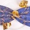 Maple Leaf Gold Napkin Rings Silver Alloy Open Napkin Holders Smooth Burr-Free Napkin