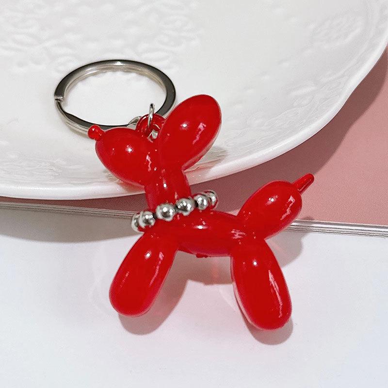 Translucent Candy Pearl Balloon Dog Keychain Pendant