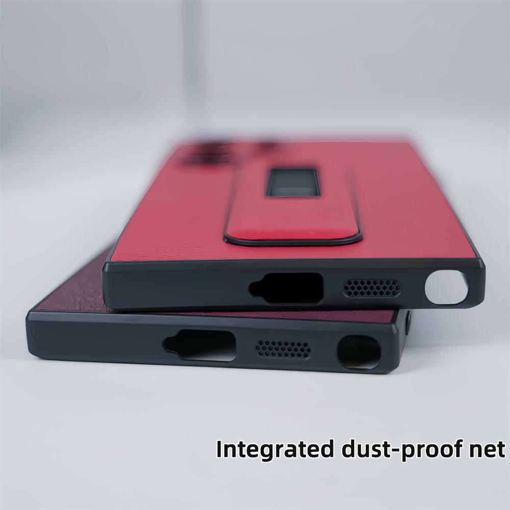 Military Soft PU Leather Push-pull Bracket Grip Stand Case For Samsung Galaxy S24 S23 S22 S21 Plus Ultra Business Armor Funda