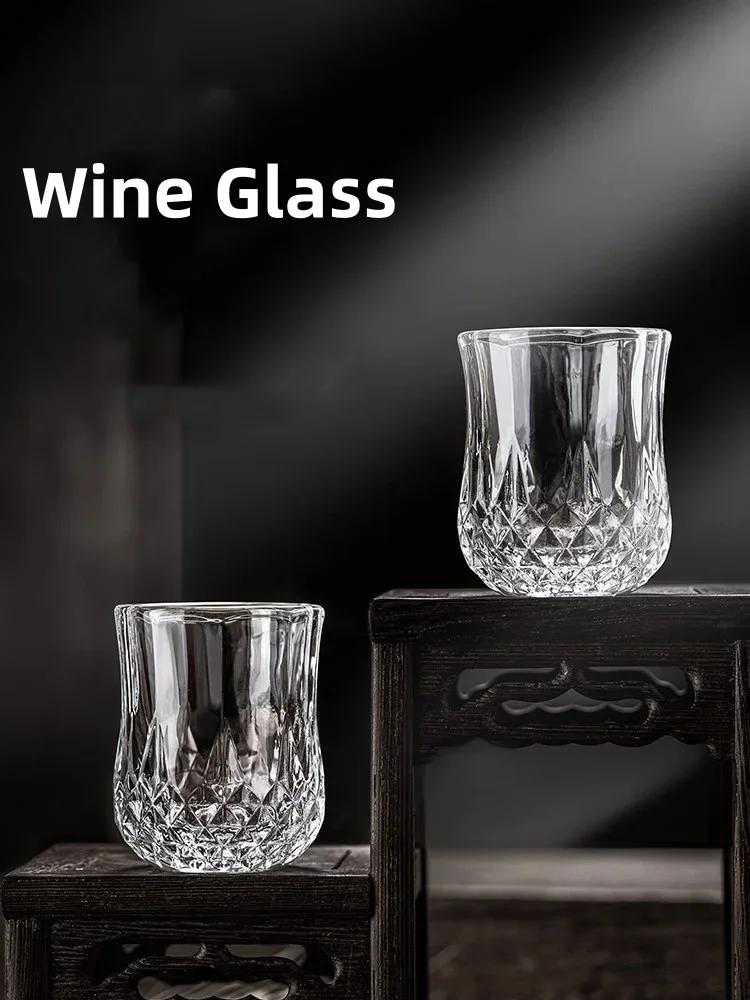 Vintage Diamond Cut Whiskey Glass Creative Crystal Shot Glass Barware Set For Home Party Drinking Gifts Collection