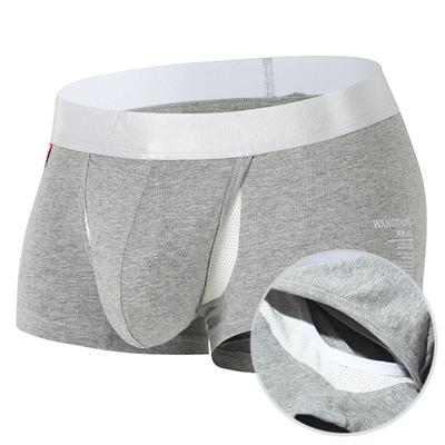 Vorne offen Unterwäsche Männer Baumwolle Sexy Männer Boxer Shorts Höschen Atmungsaktive Pouch Bulge Unterhose Männlich