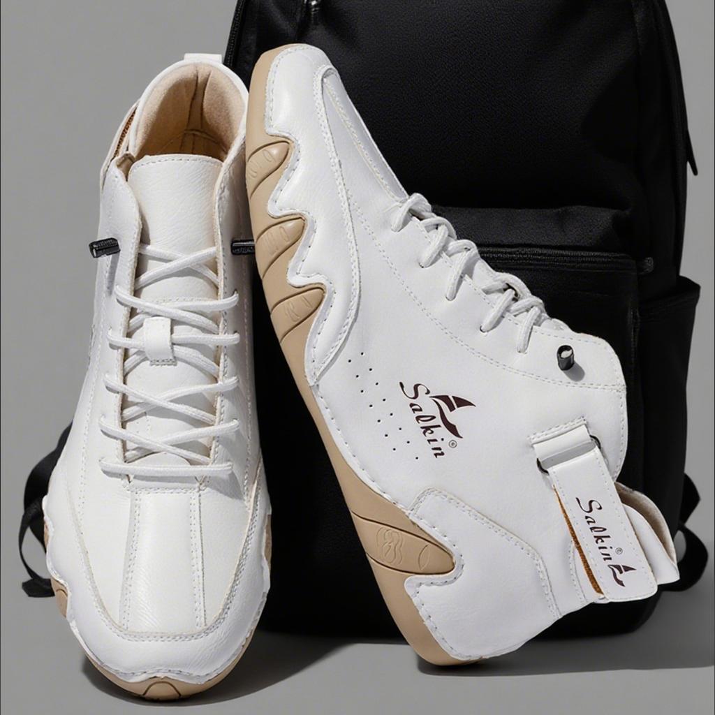 Handmade Outdoor Men Boots Men Casual Leather Shoes Autumn Retro Breathable Casual Men's Sneakers Fashi Lace Up Ankle Boots