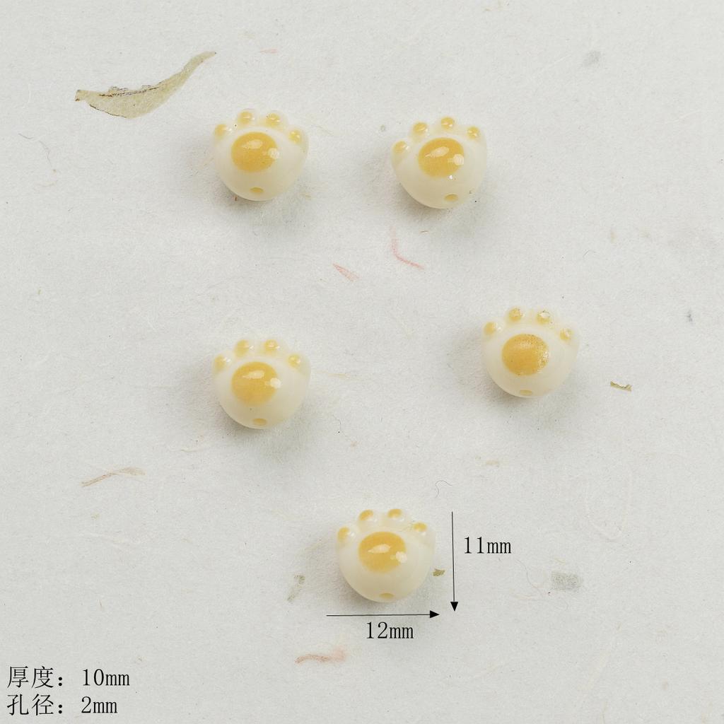 Acrylic Imitation Charcoal Burning Cat Paw Loose Beads Beaded DIY Accessories Mobile Phone Chain Bracelet Pendant Handmade Jewelry Material