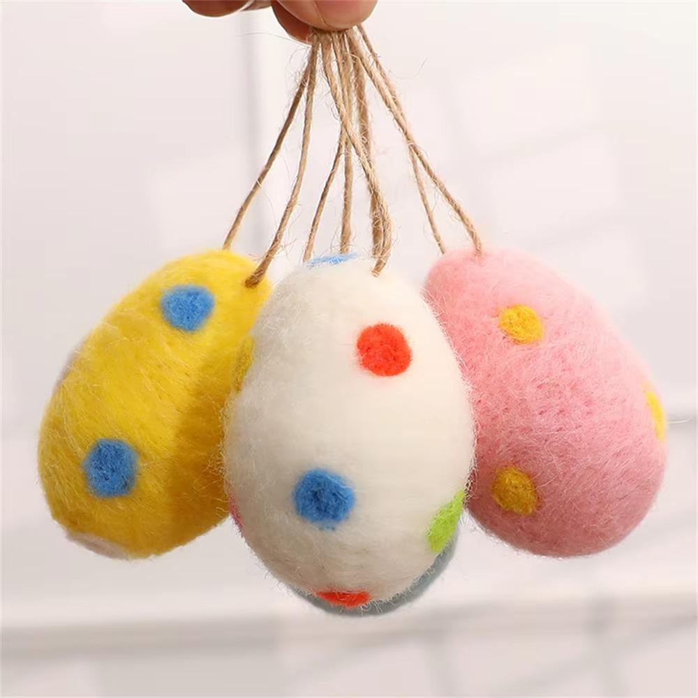 12 Piece Colorful Easter Hanging Egg Flower Dot Pattern Easter Party Decoration  Home