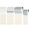 6/24Pcs Dinnerware Acrylic Handle Knife Fork Spoon Set Stainless Steels Cutlery Set Western Dinner Kitchen Flatware