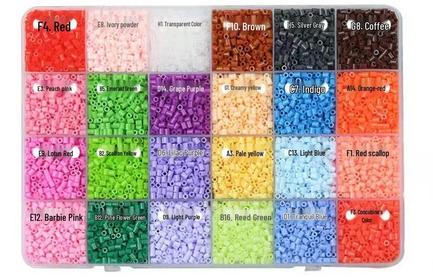 96 Colors 2.6mm Perler Beads Refill Pack - DIY Craft & Educational Toy Set