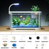 Small Aquarium Starter Kit Small Betta Fish Tank Clear Silent Aquarium Decorative Desktop Fish Tank for Betta Terrapin Frog