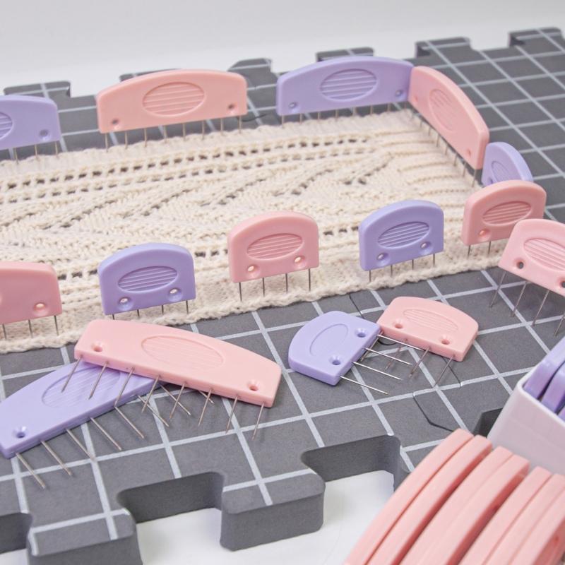 20Pcs Knit Blocking Combs with Pin Set 4-Pin 8-Pin Knit Blocking Pin Knit Blocking Pin for Crochet Knitting Needlework