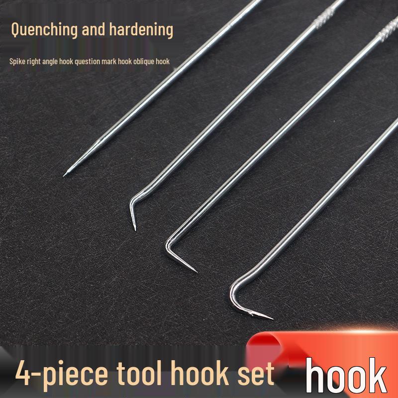 4-teiliges Hakenset: Autoreparatur, Reifenflicken, Öldichtung, Schraubenzieher-Abzieher, Gummi-Streifenentferner, Haushaltswerkzeug