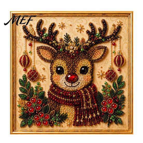 Relaxing Hobby for Adults Xmas Faux Pearl Painting Kit, Christmas 3D Art DIY Creative Winter Activities Holiday Craft Project Adults,