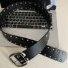 Punk Style Rivet Waist Belt Designer Dress Jeans Belt Heavy-Duty Wide Women's Belt  Streetwear