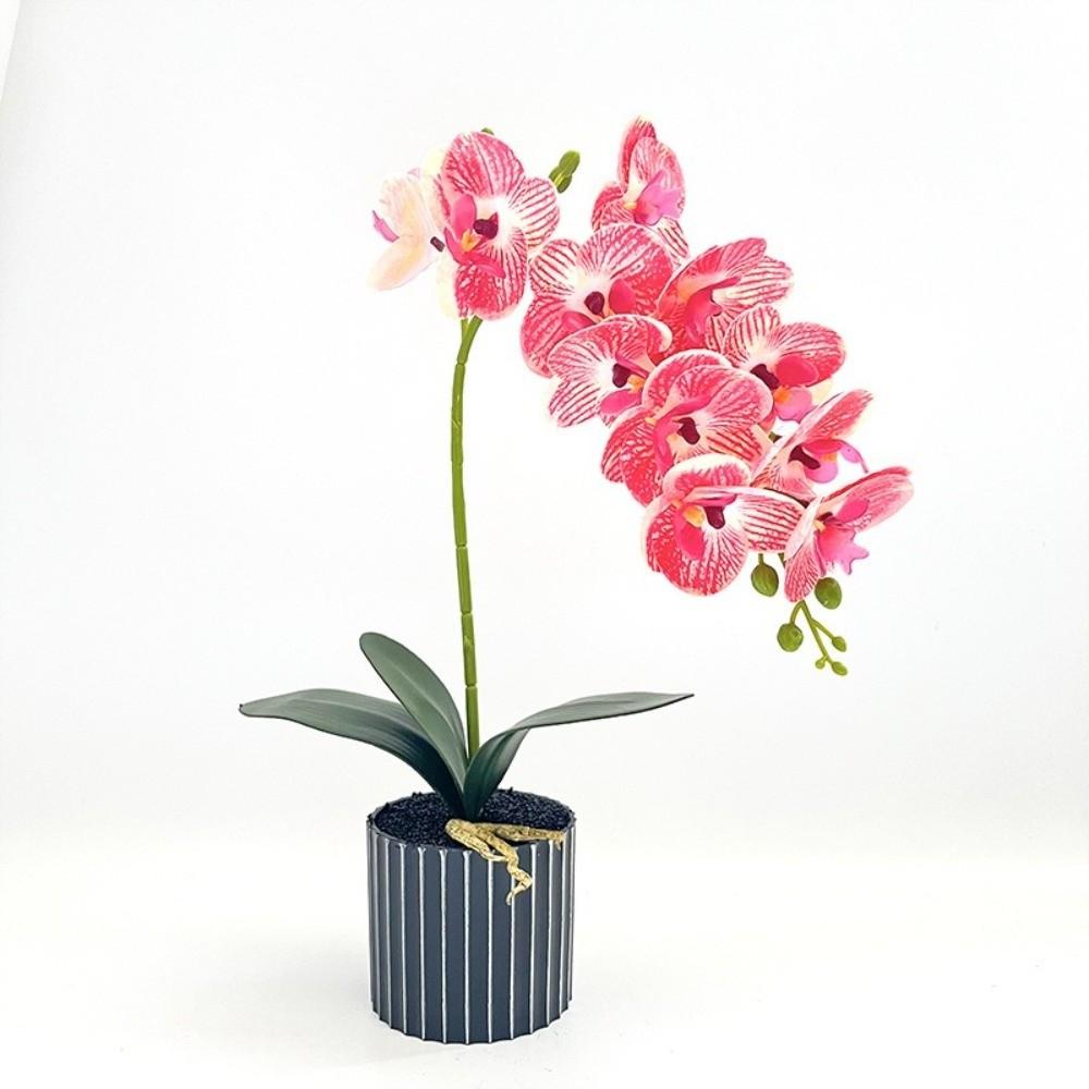 Flower Pot Artificial Orchid Bonsai Multi-Bloom Artificial Faux Plants Home Decor