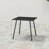 Square Garden Table with Slat Top, Steel Frame, Outdoor Table for 4 Person, 80 x 80 x 74 cm, Black