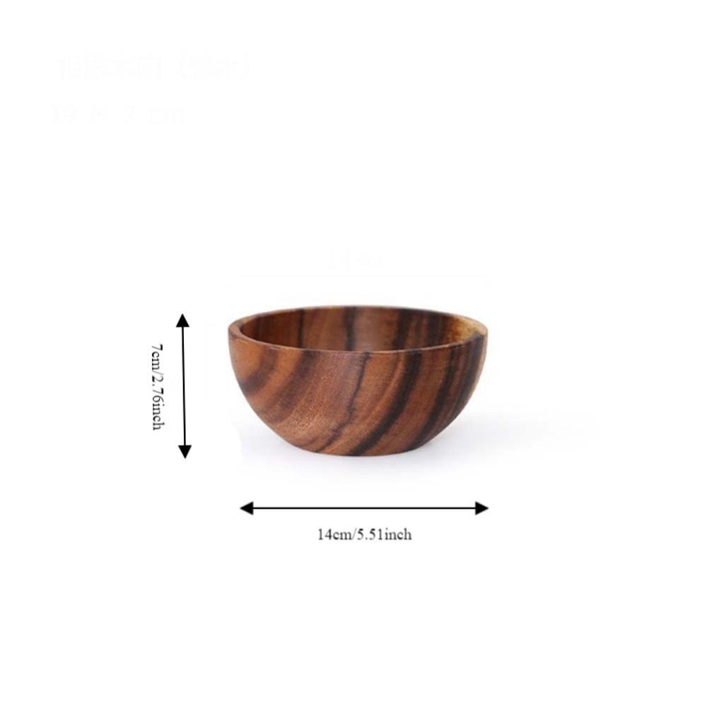 Container Natural Acacia Wood for Noodles Rice Soup Salad Ramen Bowls Bowl Tableware Wooden Bowl