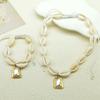 Fashion Female Shell Necklace Bracelet For Women Girls Hot Summer Bohemian Handmade String Rope Chains Jewelry Gifts Set