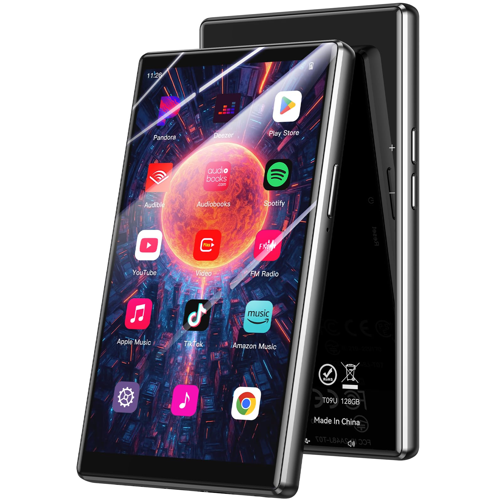 

MP4-плеєр AGPTEK, 5-дюймовий, система Android, Wi-Fi, Bluetooth 5.0, вбудований динамік, 128 ГБ пам яті, порт Type-C, багатофункціональний музичний плеєр, цифровий A