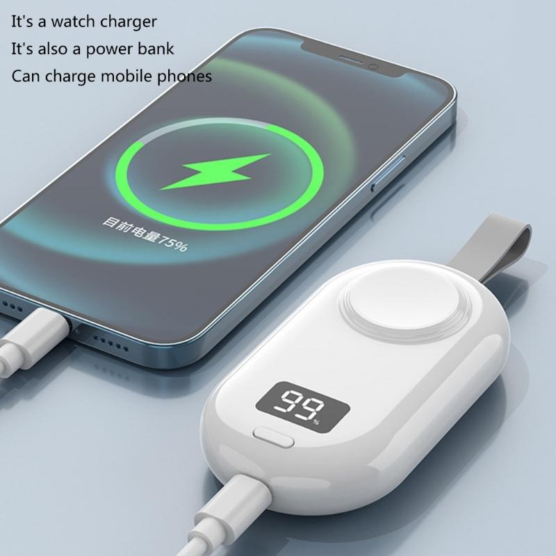 Pohodlná magnetická nabíječka Mini přenosný powerbanka Všestranná mini powerbanka Šikovná nabíječka pro hodinky 9/Ultra/8/7/6/5