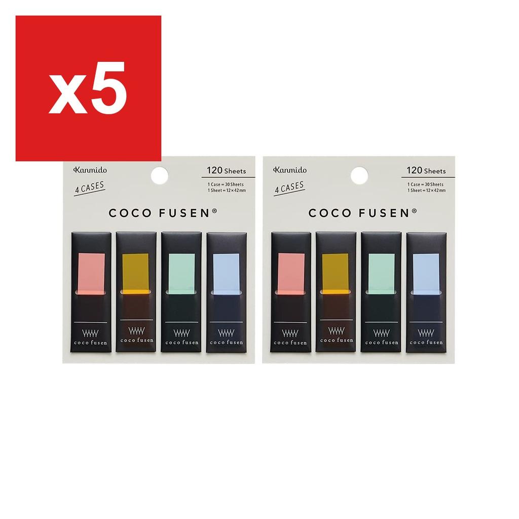 Kanmido Coco Fusen Sticky Notes, Color, 2-Set, Red (Black Case), CF-1003 AZ