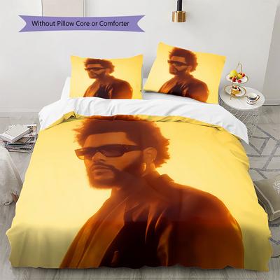 THE WEEKND Pattern Bedding Quilt Set Quilt Cover Pillowcase Home Decoration Birthday Gift (1 * Duvet Cover + 2 * Pillowcase, Without Core)
