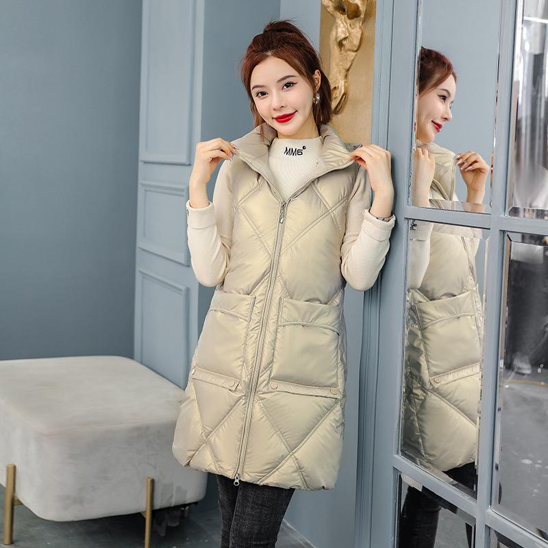 Gilet con cappuccio tinta unita da donna autunno inverno caldo ispessimento sciolto giacca senza maniche da donna