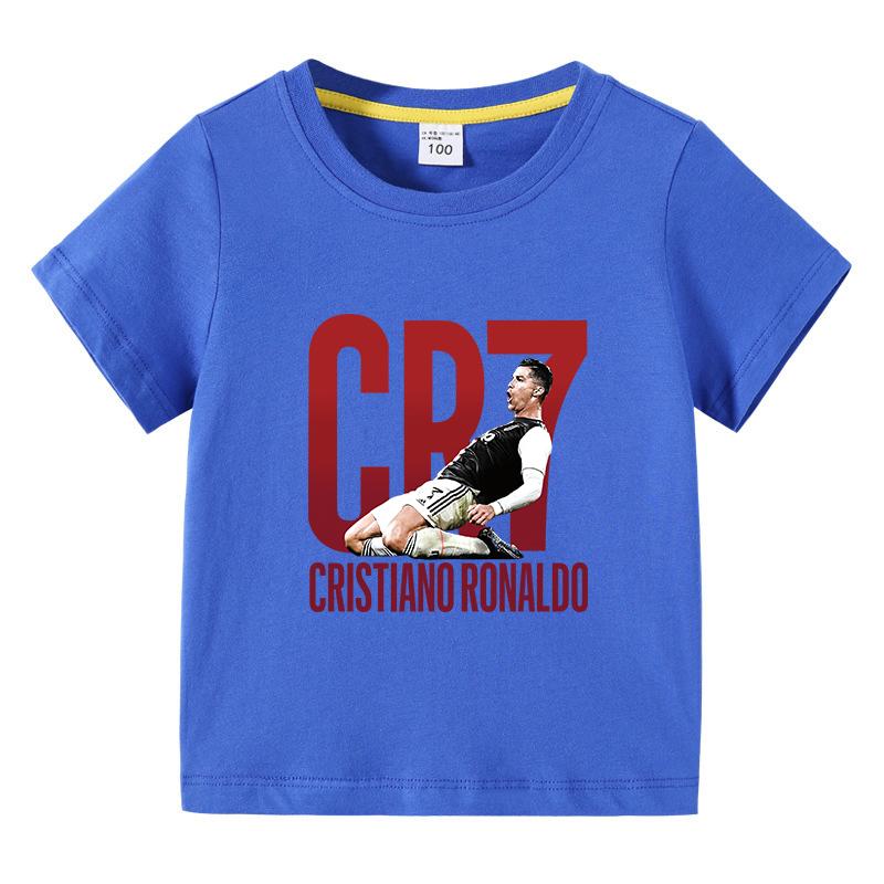 New Arrival Kids Boys CR7 Printed TShirt 100 Cotton Short Sleeve Breathable Lightweight Boys Sports Casual Basic Tee