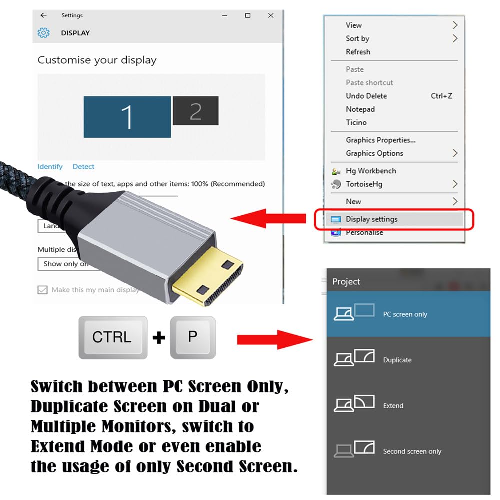 xiwai 4K 60Hz High Speed HDMI Male to Micro HDMI Male Cable with Sleeved Straight Connector for Laptop Monitor HDTV 30cm 2.0 Type-D Computer,