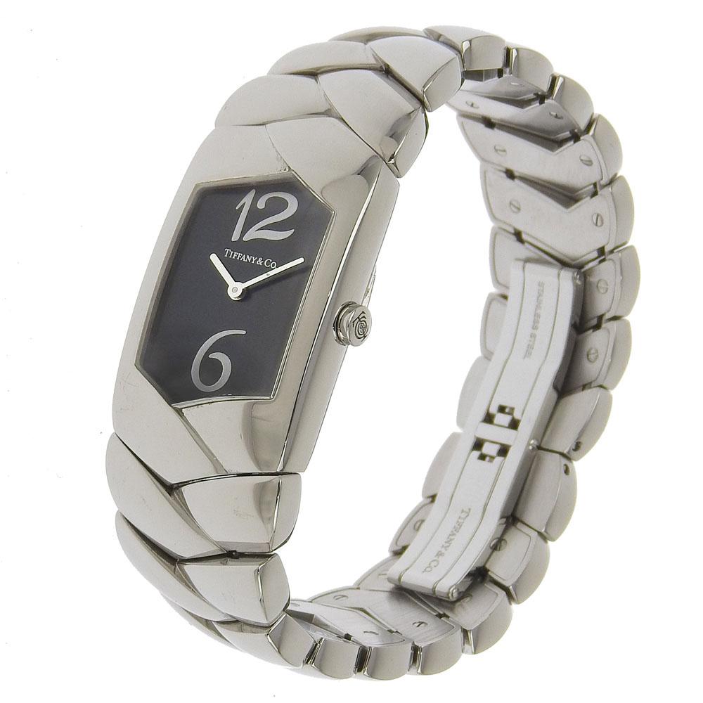 TIFFANY&Co. Tisolo Watches Z6301.10 blackDial Stainless Steel Quartz Analog display Women Used