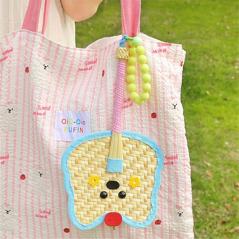 Portable Hand Photography Fan Natural Wheat Straw Decoration Beach Weddings Party Essential Cooling Accessories