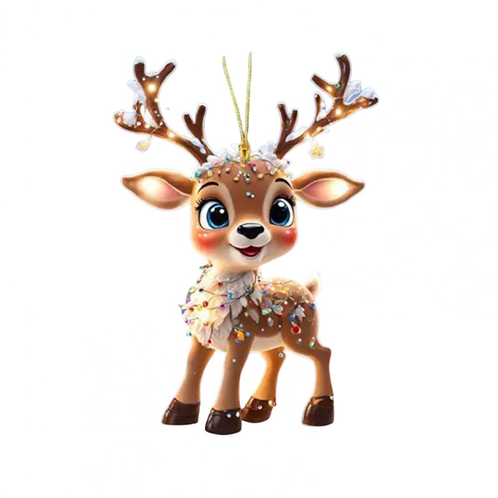 Décorations de Noël en Acrylique Transparent Ornements en Acrylique de Haute Qualité Ornements Festifs de Rennes de Noël pour la Maison Décoration de Voiture