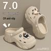 Women's Summer Thick-Soled Height-Increasing Perforated Beach Shoes – Lightweight EVA Material for Comfort and Durability.
