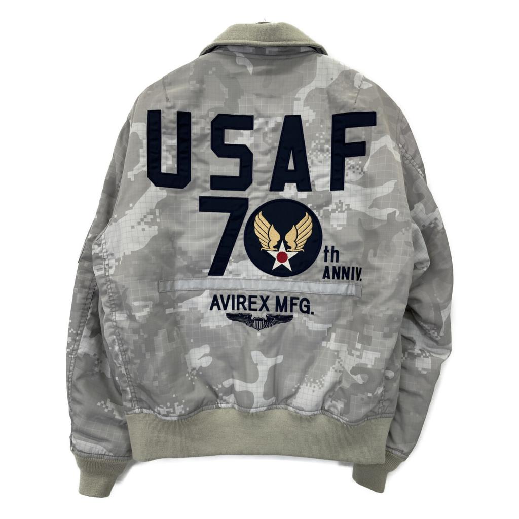 AVIREX Gray USAF 70th Anniversary MA-1 Flight Jacket Jacket L grayUsed