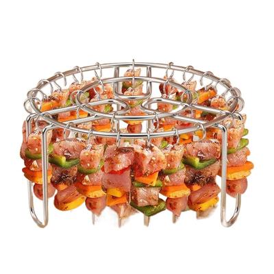 Stainless Steel Vertical Grill Rack String Grill 12/24/49 Skewer Holder Detachable Baking Needle for Air Fryer Accessory