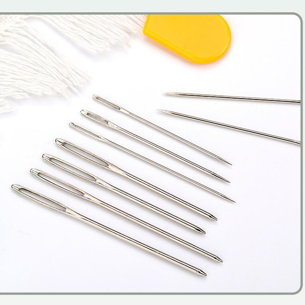 Needle with Large Eye Hand Sewing Needle Set Sewing Thimble Stitching Needle Yarn Knitting Needle for Crafts